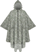 PTEROMY Hooded Rain Poncho for Adult with Pocket and Zipper, Waterproof Lightweight Raincoat for Men and Women
