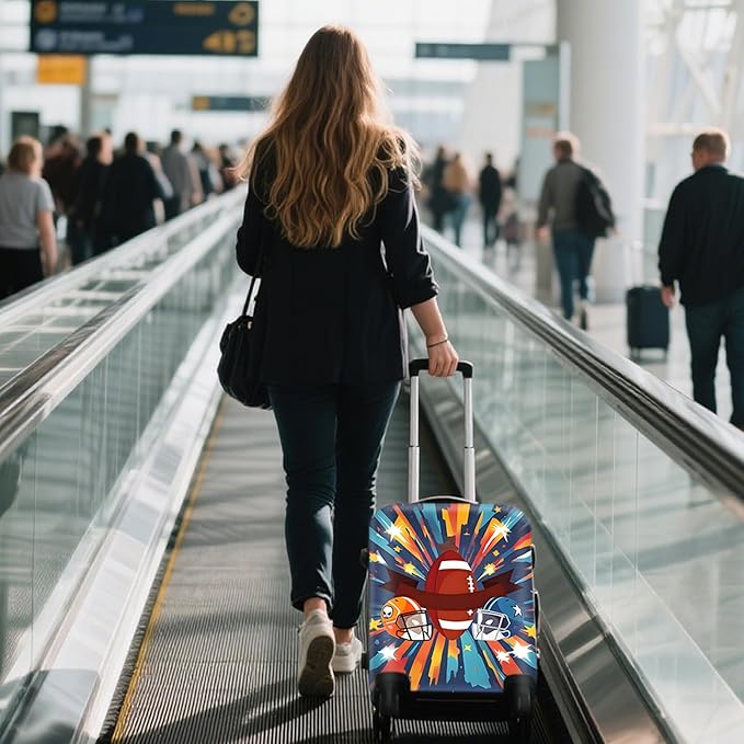 WUJIAONIAO Travel Luggage Cover Baggage Suitcase Cover Protector Skins 18-32 Inch (Rugby, XL (for 29-32 inch luggage))