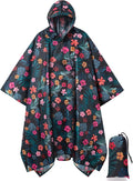 salamra Hooded Rain Poncho Waterproof Raincoat Jacket for Men/Women/Adults with Pocket