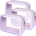 PACKISM TSA Approved Toiletry Bag - Upgrade Color-Edged Clear Makeup Bags, Clear Toiletry Bags For Traveling Fits Various Storage Needs