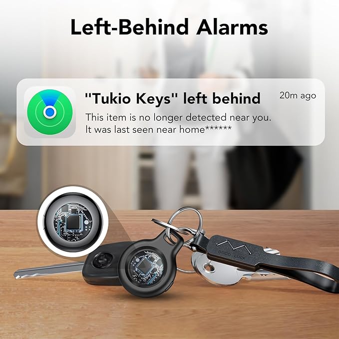 2025 New [Apple MFi Certified] (iOS Only) Air Tracker Tags-4 Pack, Bluetooth Tracker for Apple Find My, Replaceable Battery, Key Finder and Item Locator Smart Tag for Keys, Bags, Luggage, Pets, Wallet