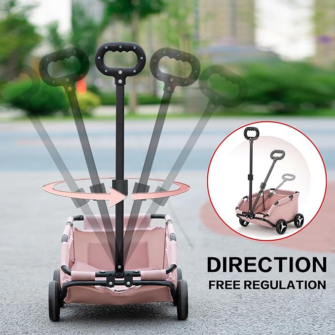 Dog Stroller 4 Wheels Folding Dog Cart Pet Stroller for Travelling Shopping Walking Playing for Small Dogs Cats (Plaid red)
