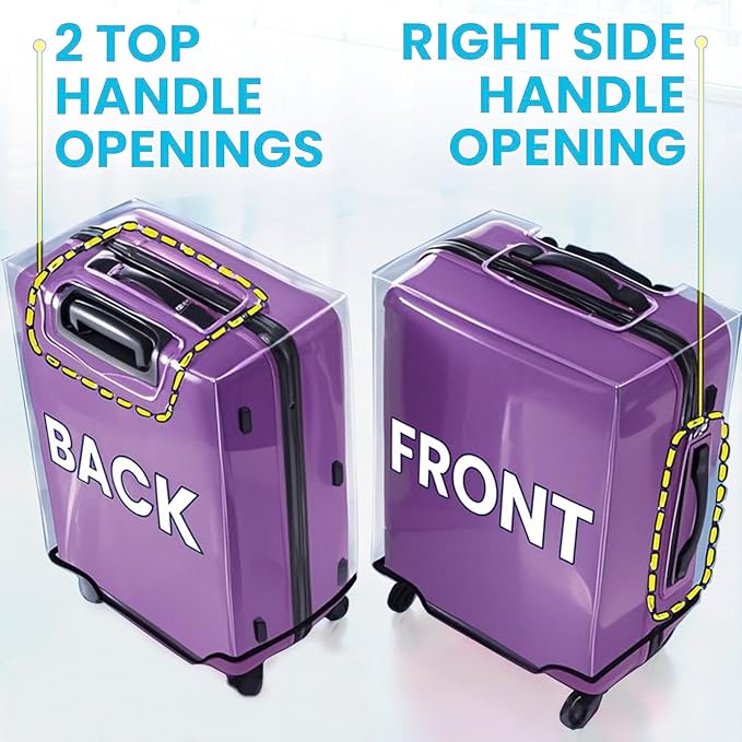 Clear Luggage Cover for 24 inch Suitcase Tsa Approved Thicken PVC Plastic Suitcase Protector Cover for Baggage Travel Waterproof.