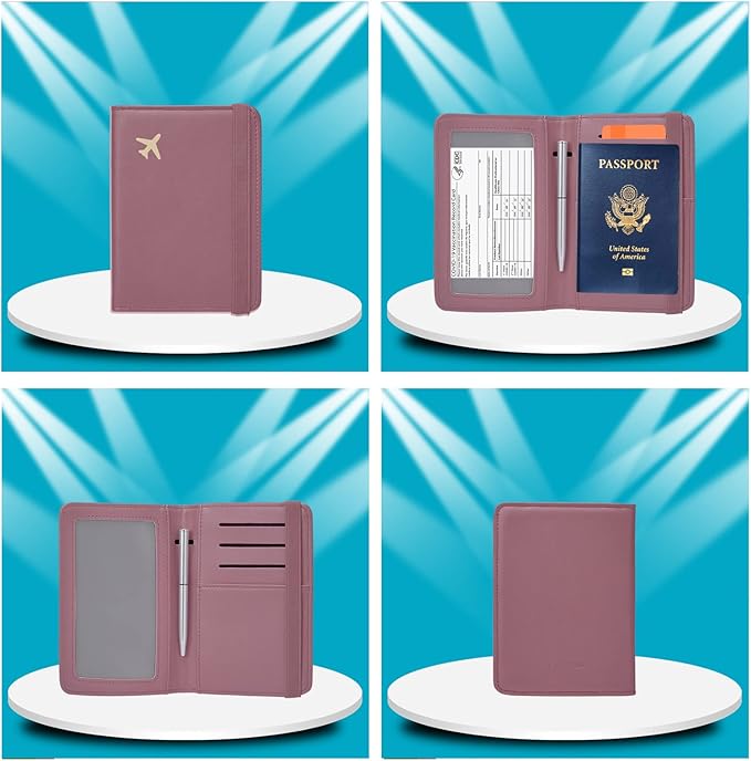 ZOPPEN Passport Holder Wallet, Passport Cover Travel Wallet Women Travel Essentials Accessories Document Organizer Travel Must Haves Rfid Blocking Cover Case for Women and Men, Purple