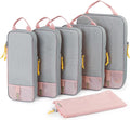 BAGSMART 6 Set Compression Packing Cubes - Lightweight Travel Essentials, Durable Luggage Organizer