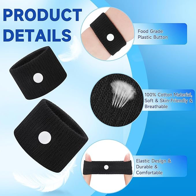 LYJEE Motion Sickness Bracelets, Sea Sickness Wristbands for Adults and Kids, Nausea Relief Wristbands for Pregnant Women
