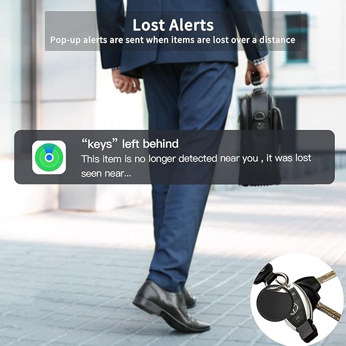 Air Tracker Tags 4 Pack Smart Tag Bluetooth Trackers Work with Apple Find My (iOS Only), Lightweight Tag Prevent Loss of Luggage Wallets Keys Bags,Replaceable Battery,IP67 Waterproof