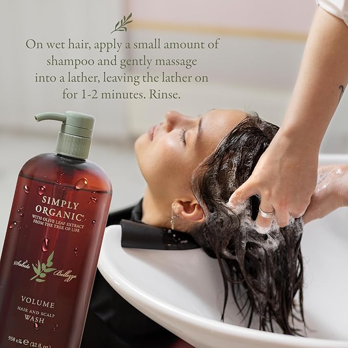 Thinning Hair Volumizing Shampoo Scalp Wash, Made in Italy, All Natural Cruelty Free Hair Care for Women & Men, Sweet Orange, Ylang Ylang, Olive Leaf Extract with Pump, 32fl oz/958 ml, VOLUME