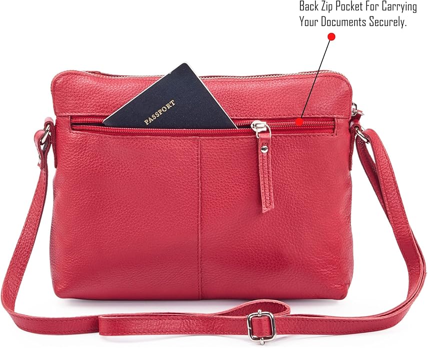 Wise Owl Accessories Small Soft Pebbled Real Leather Crossbody Handbags Purses Sling Crossover Shoulder Bag