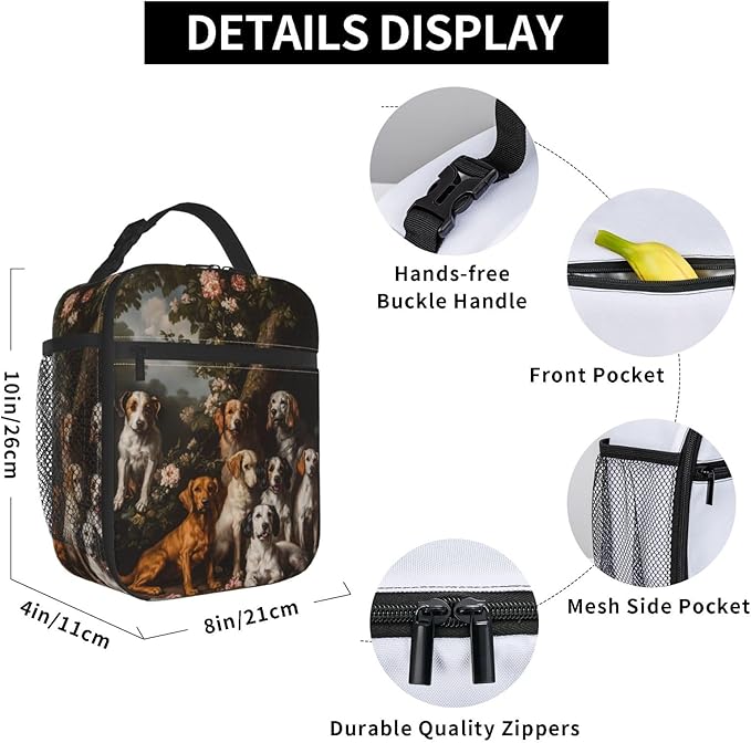 Dog Insulated Lunch Box for Women Men Dog Lunch Bag for Travel,or Fishing Polyester Dog Lunch Box