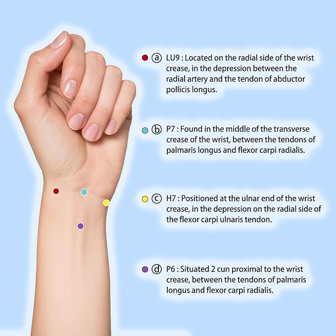 Hion Motion Sickness Bracelets Sea Sickness Wristbands for Motion Sickness/Morning Sickness/Pregnancy Nausea Anti Nausea Wristband Acupressure Nausea Bands Motion Sickness Bands（2Pairs-Bule+Pink）