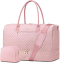 Travel Weekender Bags for Women - Duffle Bag Women with Shoe Compartment Carry On Overnight Bag with Toiletry Bag Duffel Bags with Wet Pocket for Gym Hospital Bags for Labor and Delivery Pink