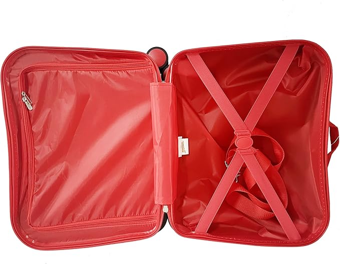 Fast Forward Spiderman Ride on Luggage for Kids, 18'' Suitcase with Seat for Kids, Cute Lightweight Travel Trolley
