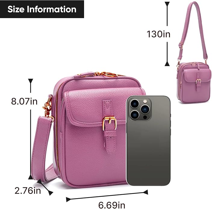 1060 Leather Crossbody Bags for Women Anti-Theft Vegan Purse with Card Slots, Travel Shoulder Bag, Waterproof Crossbody Purse