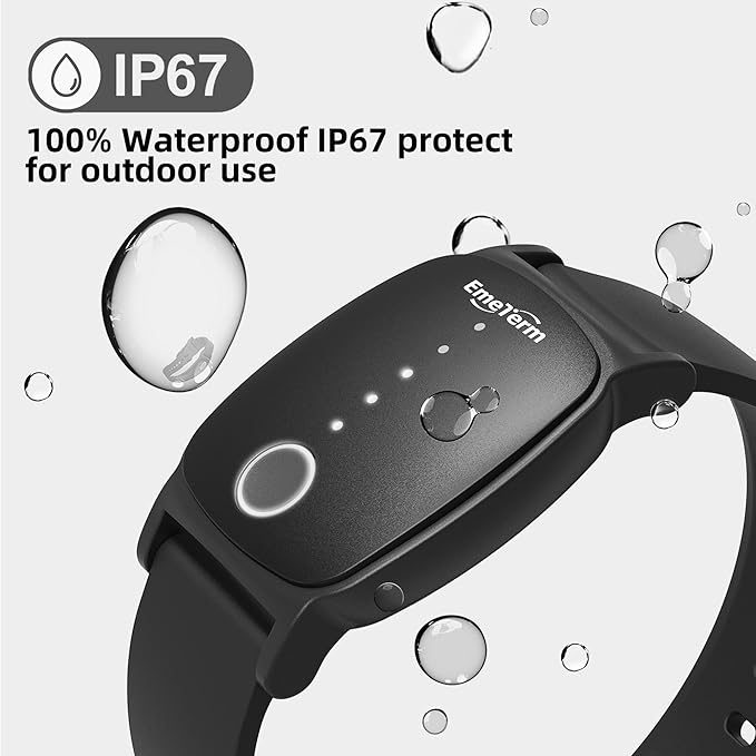 EmeTerm Explore FDA-Cleared Anti-Nausea Wristband IP67 Waterproof Morning Motion Sickness Relief Band Rechargeable Classic Strap Design Drug Free Non-drowsy Without Side Effects Galaxy Black
