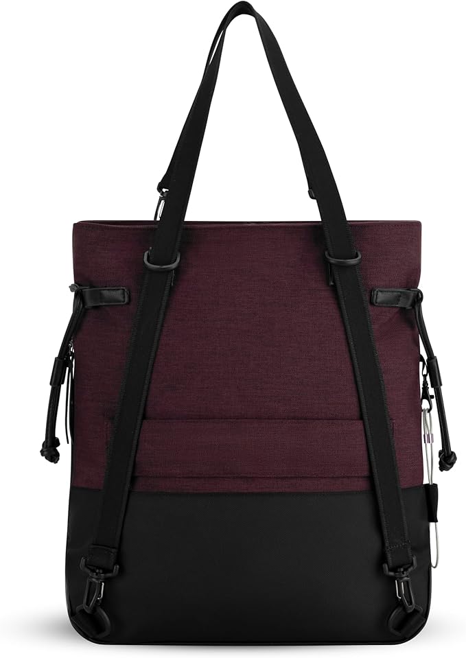 Sherpani Tempest, Anti-Theft Convertible Backpack, Teacher Tote Bag, Travel Backpack for Women, Fits 15 Inch Laptop (No Sleeve) (Merlot)