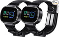 EmeTerm Smart FDA-Cleared Anti-Nausea Wristwatch Touchscreen IP67 Waterproof Morning Motion Sickness Relief Rechargeable Fast Acting Drug Free (2 Pack Black with Extra Gel)