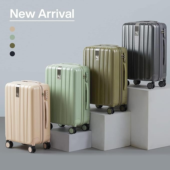 Hanke 20/29 Inch Carry On Luggage Sets 2 Piece Hard Shell Suitcases with Spinner Wheels Extra Large Travel Luggage Rolling Suitcase for Travel Nestable Storage（Cuba Sand）
