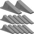 Frienda 12 Pcs Jumbo Door Stoppers Heavy Duty Door Stopper Tall up to 2inch Tall Wedge TPR Large Wedge Stackable Big Rubber Doorstop for Hotel Carpet Hardwood Concrete and Tile (Gray)