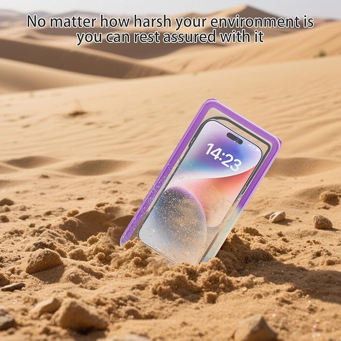 Premium Waterproof Phone Pouch with Lanyard,7.5'' Floating Waterproof Phone Case/Bag for Snorkeling IPX8/Underwater HD Photo/Touch Compatible with iPhone 16/15/14/13 Pro Max Samsungs-Purple