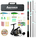 Fishing Pole Combo Set – Spinning & Baitcasting Travel Lure Rod Kit, Medium Power, X-Fast Action, 5'11"/6'11", 4/5-Piece Carbon Fiber Rod with Bag & Accessories