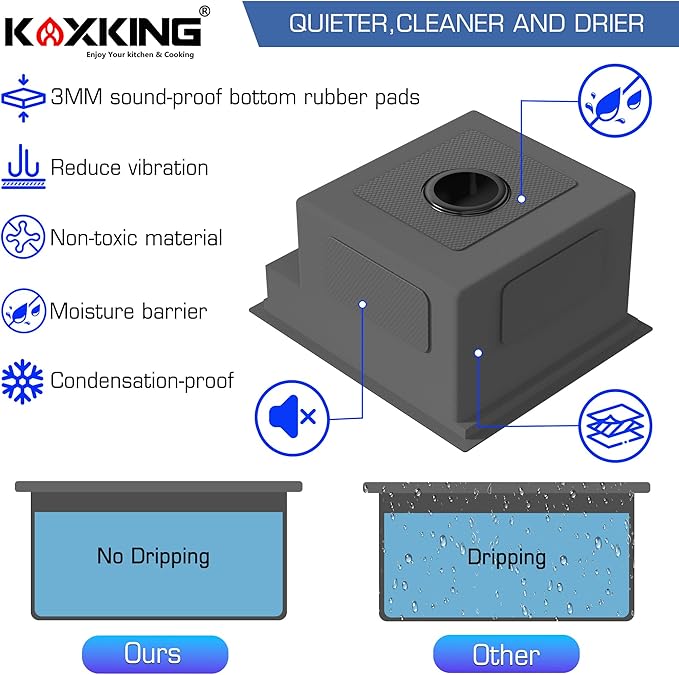 RV Sink 13x15x9, Compact Workstation Bar Sink with Foldable Faucet, Cutting Board & Stainless Steel Grid, Undermount Single Bowl Camper Sink