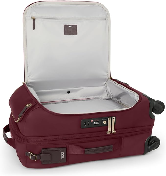 TUMI - Voyageur Leger 4 Wheeled Luggage - Women's Lightweight and Spacious, Sleek Silhouette, Durable Premium Suitcase - 21.8" International Expandable Carry-On, Wine