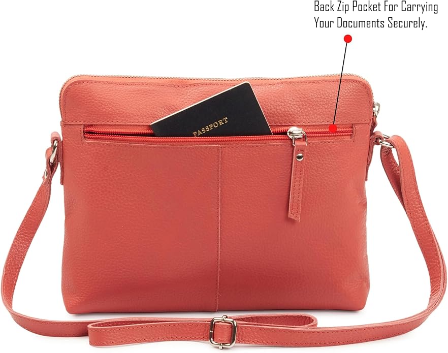 Wise Owl Accessories Small Soft Pebbled Real Leather Crossbody Handbags Purses Sling Crossover Shoulder Bag