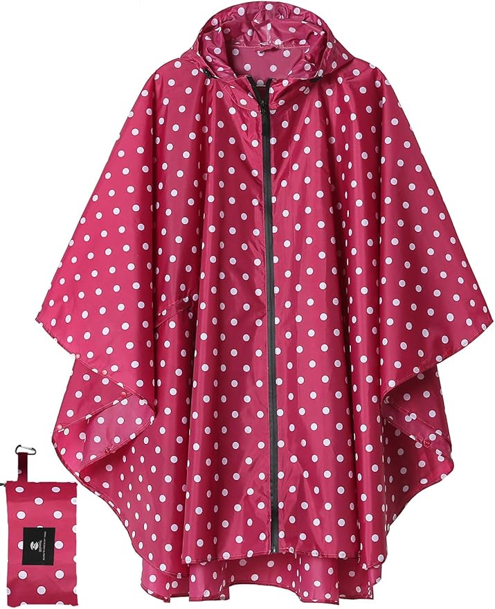 SaphiRose Unisex Rain Poncho Raincoat Hooded for Adults Women with Pockets