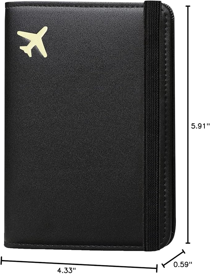 ZOPPEN Passport Holder Wallet, Passport Cover Travel Wallet Women Travel Essentials Accessories Document Organizer Travel Must Haves Rfid Blocking Cover Case for Women and Men, Black