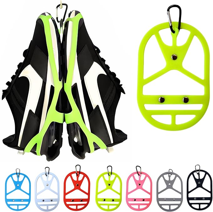 Shoe Holster For Backpack with Clip Hanger. Footwear Holder with Clip for Sneakers, Cleats, Bowling, Soccer, Basket, Football. For Travel, Outdoors, Sports & Space Saving