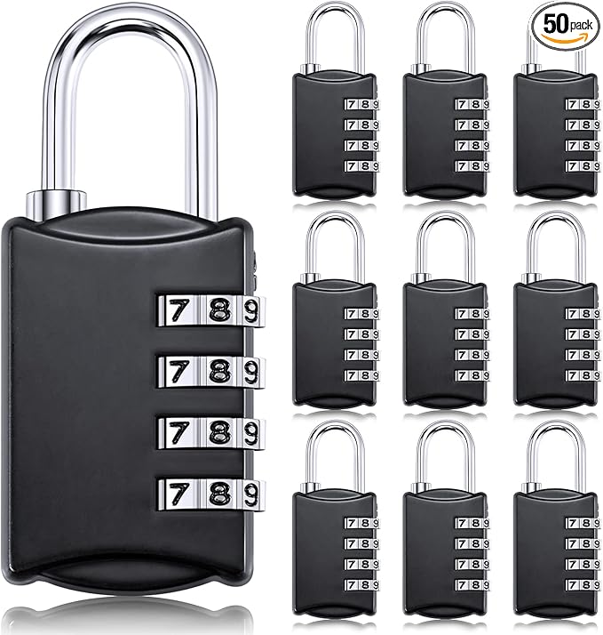 Moxweyeni 10 Pcs 4 Digit Combination Lock Small Combo Luggage Number Locks Outdoor Waterproof Padlock for Traveling Toolbox Gym Door Locker Suitcases Employee Hasp Storage