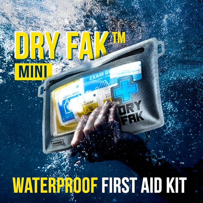 EVERLIT Ultralight Waterproof First Aid Kit, Boat First Aid Kit, Marine Medical Kit for Boating, Kayak, Backpacking, Hiking, Camping, Emergency Kit (Grey)