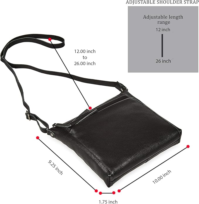 Small Soft Genuine Leather Crossbody Purse Women’s Sling Crossover Shoulder Travel Handbag with Triple Zipper