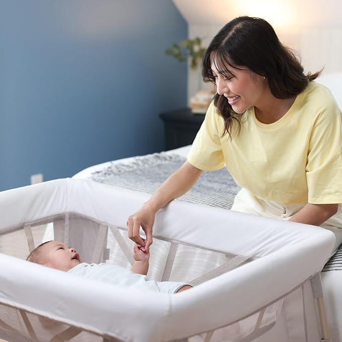 Maxi-Cosi Swift Baby Playard with Mat, Baby Playpen, Play Yard with Bassinet, Portable Playpen for Babies and Toddlers, Classic Slate
