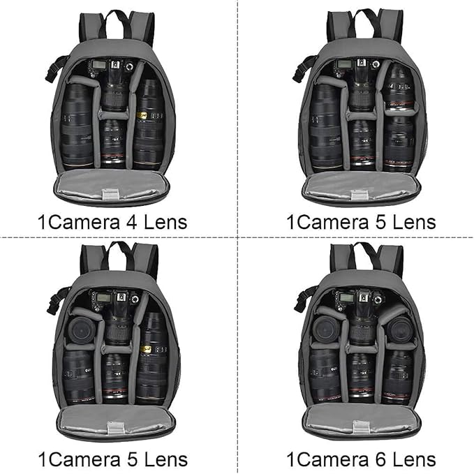 CADeN Camera Backpack Bag Professional for DSLR/SLR Mirrorless Camera Waterproof, Camera Case Compatible for Sony Canon Nikon Camera and Lens Tripod Accessories Gray