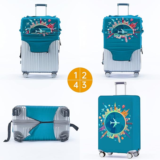 Travelkin Luggage Covers With Tag For Suitcases Tsa Approved,Suitcase Covers Protector Fit 18-32 Inch Luggage XL(29-32inch suitcase)