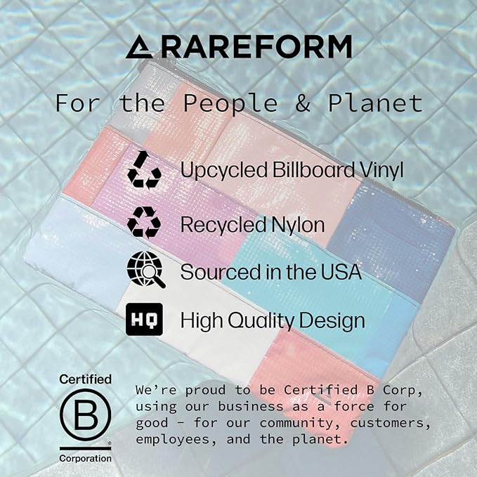 Rareform Essentials Organizer Pouch | Travel Accessory Bag, Protects Tech, Cosmetics, Toiletries with Inner Fleece Lining, Water-Resistant | Recycled Nylon, Black