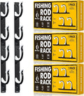 QudraKast Horizontal Fishing Rod Holder for Garage Wall Ceiling Mount - Fishing Pole Holders Fishing Rod Rack Holds Up to 6 Rods or Combos, Ideal Fishing Gift (3Pack)