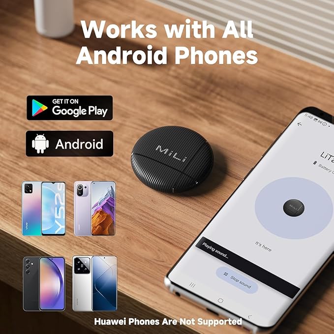 LiTag - Bluetooth Tracker for Android Phones. Google Certified Item Locator. Smart Tracking Tag for Google Find My Device (Find Hub) App. Finder for Keys, Luggage, Suitcase, Backpack, Purse (1 Pack)