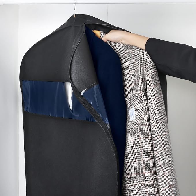 Zilink GarMen&Woment Bags for Hanging Clothes 43/'' Suit Bags for Men&Women Travel with 2 Large Mesh Pockets and Clear Window, for Suit, Coat, Dress, Set of 2