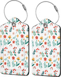 Floral Pattern Luggage Tag Personalized Luggage Tags for Suitcases,Leather Bag Tags for Backpacks Handbag with Name ID Label Travel Essentials Baggage Tags 2 Pack