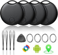 Air Tracker Tags-4 Pack for Android, Bluetooth Tracker Works with Google’s Find Hub | Android Only | Replaceable Battery | Water- Resistance | Item Finder for Luggage, Wallet, Dog, Key,Suitcases