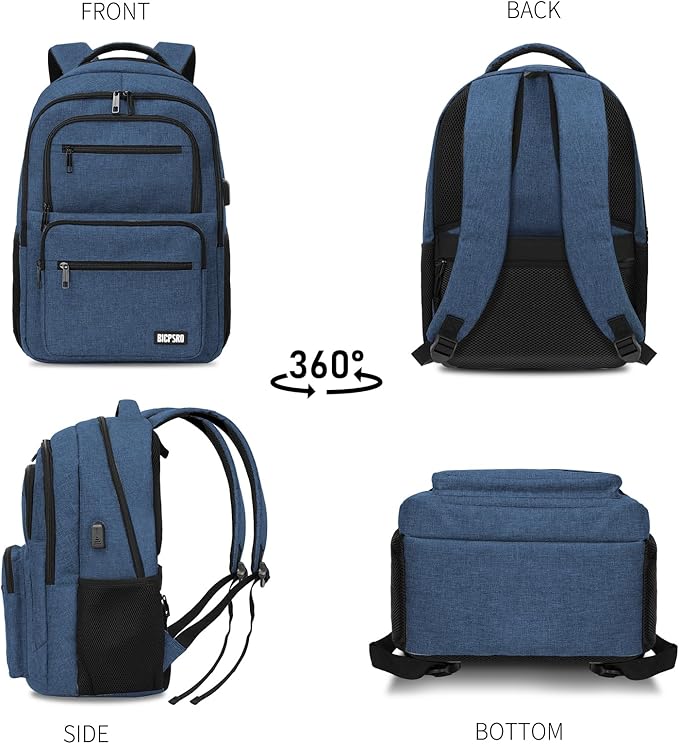 Backpack for School, School Backpack for Boys Girls Teens, College Book Bag, Water Resistant Bookbag, Back Pack for Men Women, Business Work Travel Blue