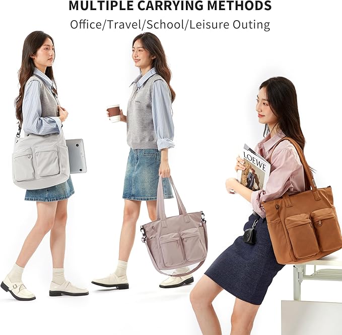 aji Tote Bag for women work, Water-Resistant Tote Bag with Multi Pockets,for Work/Travel/College/Daily