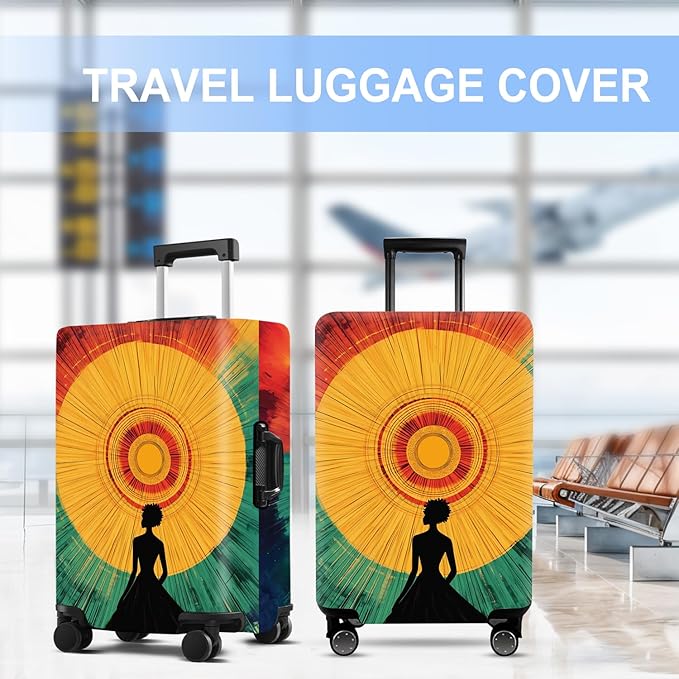 Luggage Cover Washable Suitcase Protector Anti-scratch Suitcase cover Fits 20-34 Inch Luggage (Girl-2, L(28-30inch suitcase))