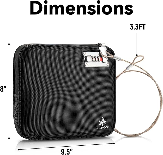 Anti-Theft Locking Beach Bag, 9x7.5-inch Portable Beach Safe for Securing Your Valuables and Phone – Black