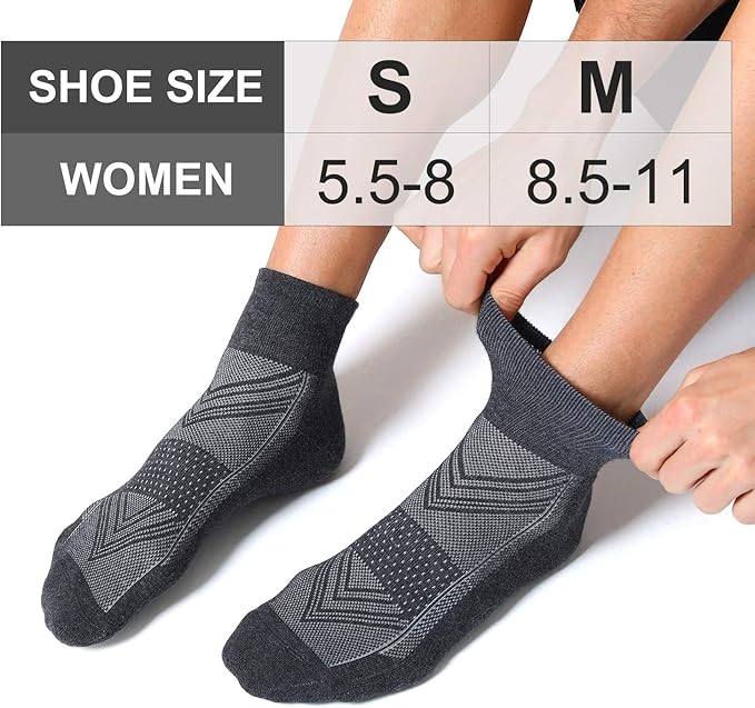 CS CELERSPORT 6 Pairs Women's Running Ankle Socks Athletic Sport Socks Cushioned
