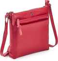 Small Soft Genuine Leather Crossbody Purse Women’s Sling Crossover Shoulder Travel Handbag with Triple Zipper