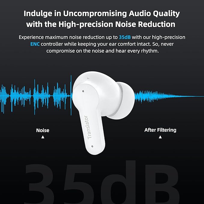 M3 Offline AI Translator Earbuds Support 144 Languages & Accents Translation Two-Way Translation Translator Device AI Translation Earbuds Real Time No Subscription Required